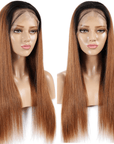 1b/30 ombre honey brown straight glueless lace wigs