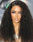 afro curly wear and go wig with HD lace closure