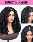 QVR Layered Burmese Curly Glueless V Part Wig Invisible Lace Edge Human Hair