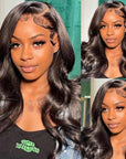 qvr hd lace wigs 5x5 lace closure wig for women with sleek body wave style