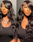 qvr hd lace wigs human hair body wave glueless with 13x4 lace frontal