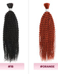 black orange kinky curly bulk braiding hair extensions