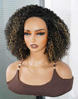 1b/27 blonde highlighted short curly human hair wigs