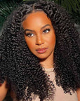 glueless pre-cut HD lace kinky curly human hair wear and go wig