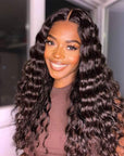 QVR loose deep wave human hair wear and go wigs