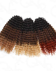 dark brown and brown ombre crochet human hair extensions with different highlights