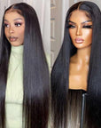 hd lace wigs human hair 5x5 glueless closure wig sleek and natural