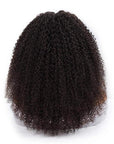 kinky curly v part wig human hair on wig stand back view