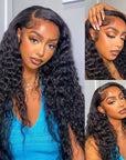qvr hd lace wigs human hair water wave 13x4 lace frontal wig for black women