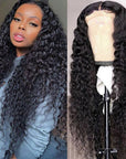 beautiful deep wave human hair wear and go wigs with HD lace frontal