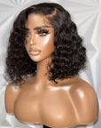 natural-looking water wave human hair wear and go wigs
