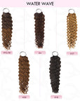 QVR Highlight Brown Water Wave Feather Crochet Hair Machine Made Feather Human Hair Extension