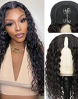 water wave 24" v part wig human hair wig 180% density
