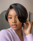 mature lady pixie cut wigs for black women, 100% human hair