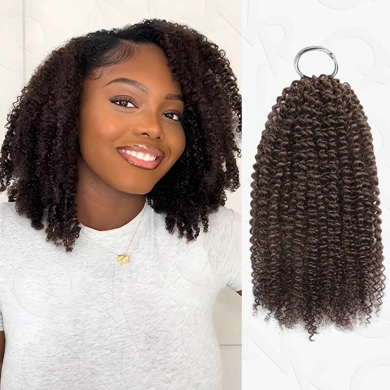 QVR Dark Brown Afro Kinky Curly Crochet Hair for Braids – QVR Hair