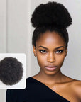qvr drawstring afro puff human hair ponytail extensions natural black
