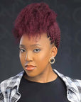 top bun hairstyle with 99j afro kinky bulk hair