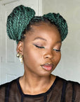 green afro kinky hair styles