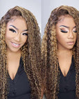 rich brown highlights add dimension to curly textures