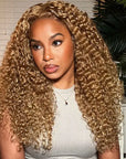 pre-plucked 13x4 lace frontal qvr wigs in blonde, offering volume and style.