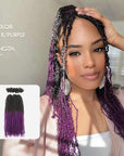 22" t1b/purple passion twist human braiding hair