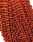 orange colored kinky curly human bulk hair extensions