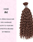 100 human hair dark brown deep wave bulk braiding hair