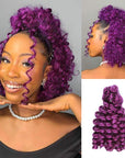 purple color bouncy braiding bulk hair for crochet