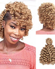 qvr blonde bouncy curly bulk braiding hair etensions