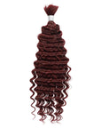 qvr burgundy colored deep wave bulk hair extensions for boho braiding