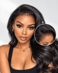 QVR 4C Hairline Curly Edge Wig Body Wave 13x4/13x6 HD Glueless Undetectable Lace Wigs