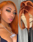 natural look ginger short bob wigs