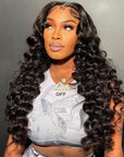 qvr hd lace wigs human hair black loose deep wave wig for black women