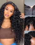 qvr glueless deep wave v part wig human hair 180 density wig