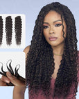 QVR Lightweight Natural Black Water Wave Crochet Braid Human Hair Extensions