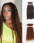 qvr brown and auburn brown afro kinky v bulk curly hair for kinky twist crochet braiding hair