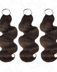 Dark brown body wave crochet hair extensions, 100% human hair,