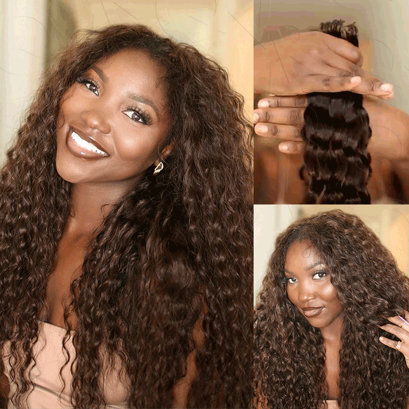 QVR Flash Sale|Dark Brown Water Wave Human Crochet Hair – QVR Hair