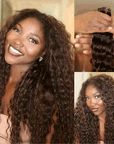 dark brown water wave crochet braiding hair for black women
