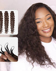 qvr dark brown medium-length human hair soft crochet hair extensions