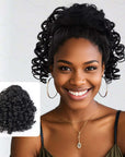 qvr bouncy curl natural black drawstring ponytail hair extensions