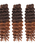 qvr full head three packs human hair T2B/30 ombre crochet extensions