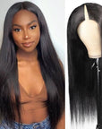 silky straight v part wig remy human hair