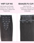 advantages of weft clip ins and pu clips which to choose