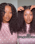 QVR Burmese Curly 13X4 Lace Front Wig Wear To Go 4Pre Design Virgin Human Hair Wigs