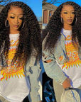 full-bodied kinky curly human hair wear and go wig with HD lace