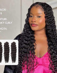 1B human hair kinky curly 24 inch water wave crochet hair