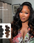 QVR Body Wave Crochet Hair Natural Black Machine Made Feather Human Hair Extension