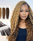 qvr highlight color 4 and 30 and 27 machine made crochet hair human hair extensions