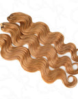 honey blonde colored stylish body wave crochet braiding hair human hair extensions